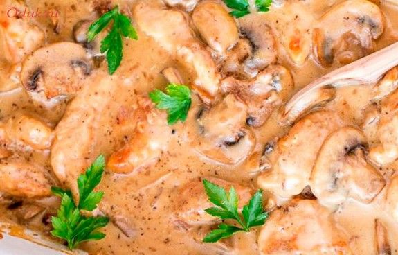 куриные, грудки, грибами