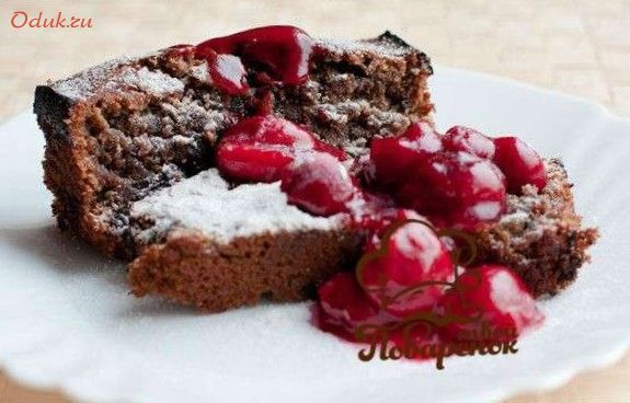 шоколадно-вишневый, кекс, мультиварке, вишня