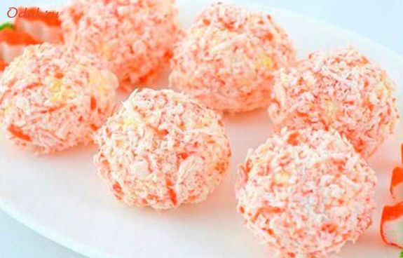 сырно-крабовый, салат, шариками сырно-крабовый, салат, шариками