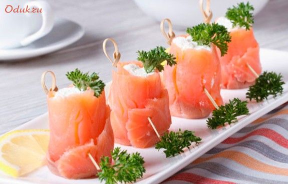 закуска, соленой, семгой, творог закуска, соленой, семгой, творог