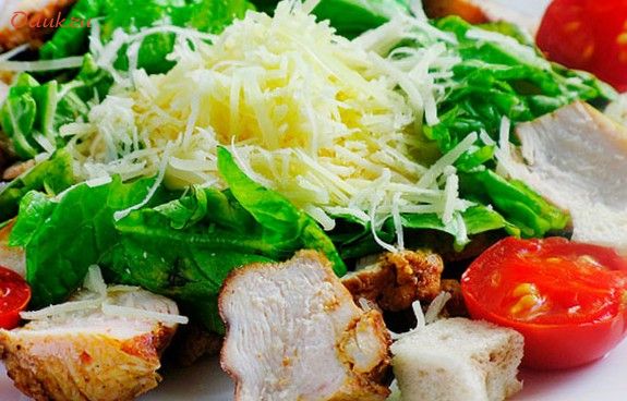 итальянский, салат, курицей