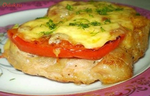 мясо, по-французски, помидорами, пищевой мясо, по-французски, помидорами, пищевой