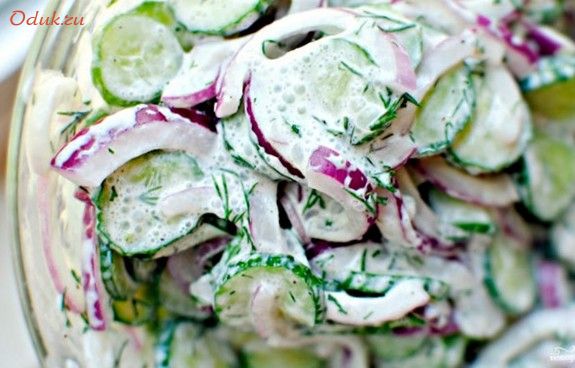 огуречный, салат, красным