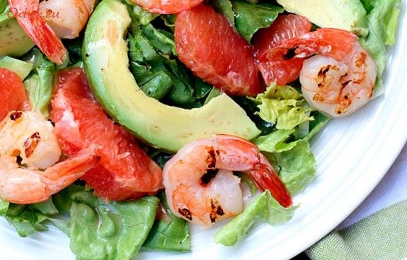 салат, креветок, авокадо