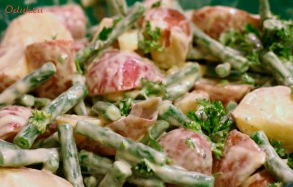 салат, картофельный, фасолью