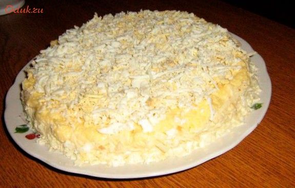 салат, неженка, курицей