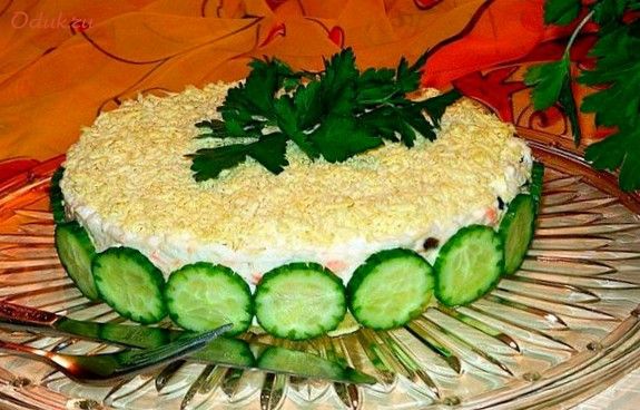 салат-торт, печень