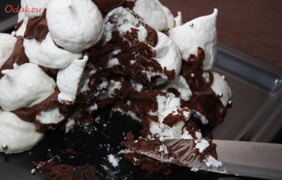 шоколадный, торт-безе