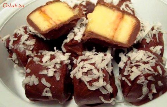 десерт, бананы, шоколаде