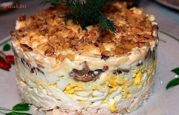 куриный, салат, шампиньонами куриный, салат, шампиньонами
