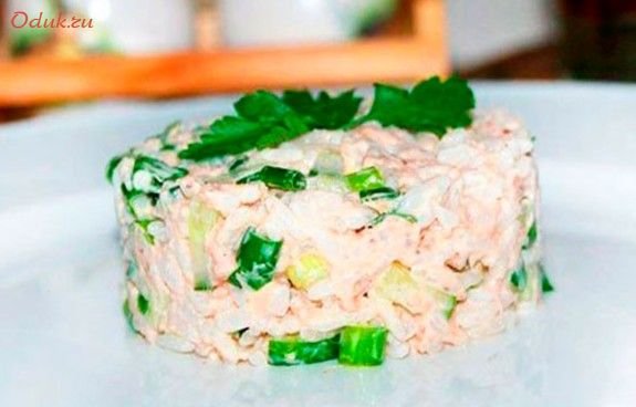 несложный, салат, рыбы