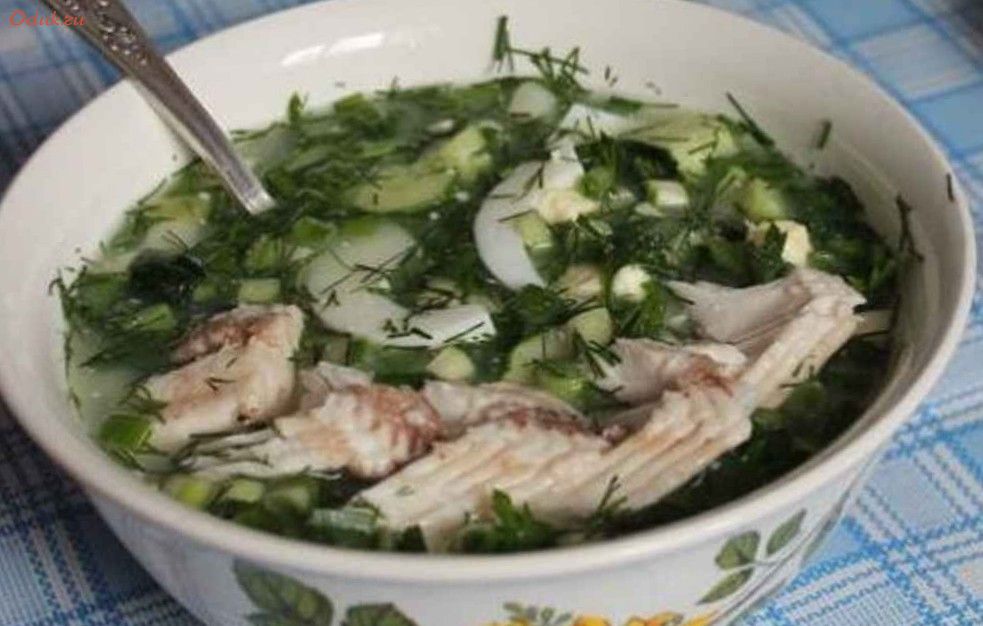 окрошка, рыбой, огуречным