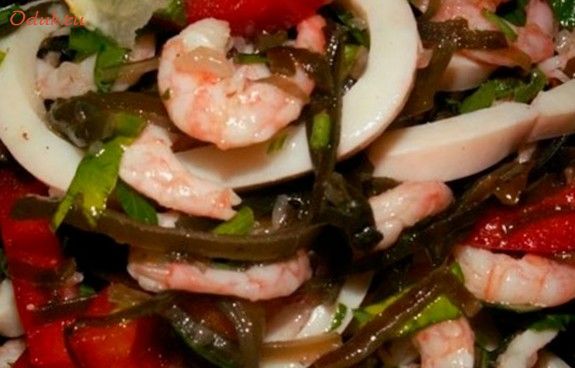 салат, балерина, креветками, капуста