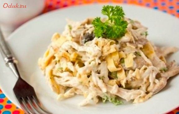 салат, курицей