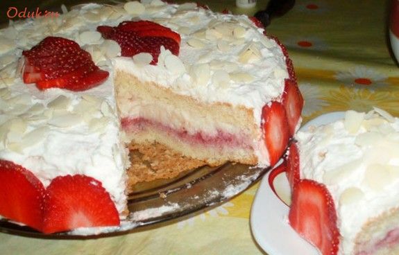 апельсиновый, торт, клубникой апельсиновый, торт, клубникой