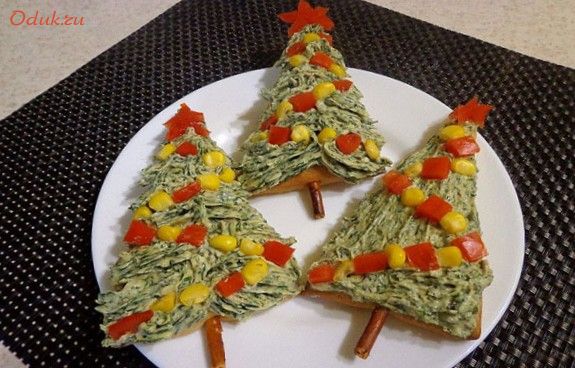 новогодние, бутерброды