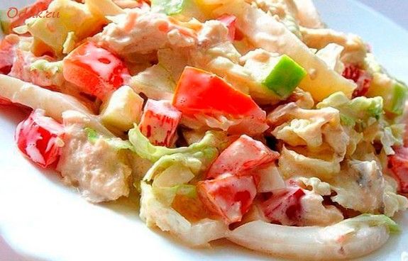 овощной, салат, курицей, капуста