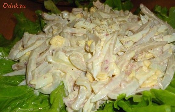 салат, кальмаром салат, кальмаром