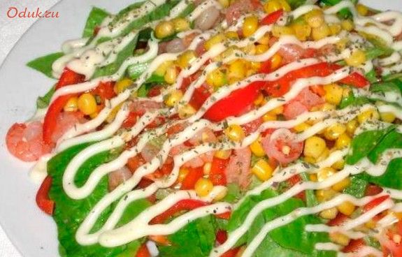 салат, сеньорита, креветками