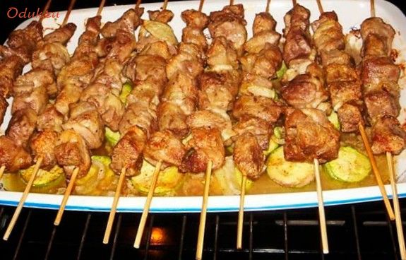 свиной, шашлык, картофелем, свинина, пищевой