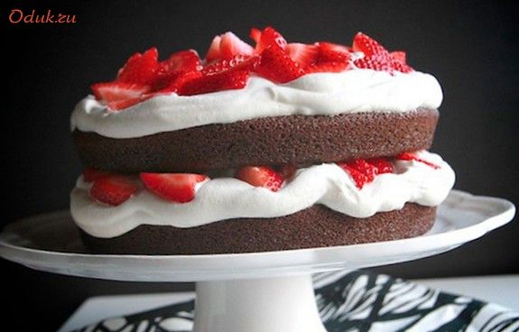 торт, клубникой торт, клубникой