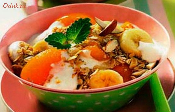 фруктовый, салат, медом