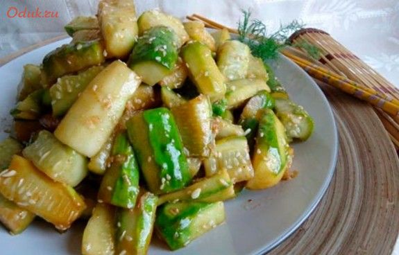 огурцы, чесноком, по-корейски