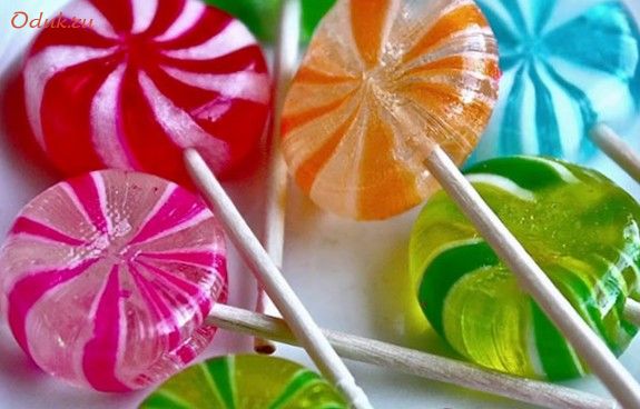 апельсиновые, карамельки, палочке