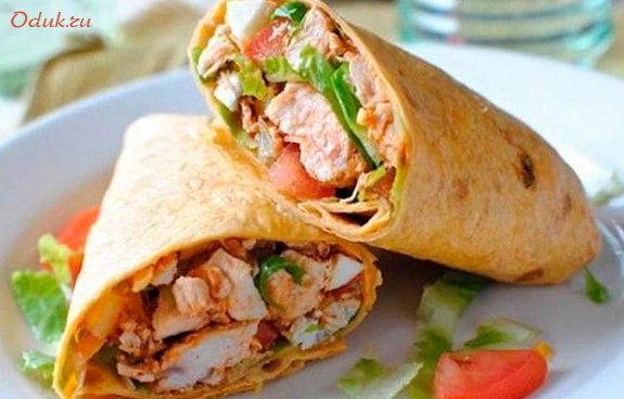 ароматный, цезарь-ролл, курицей