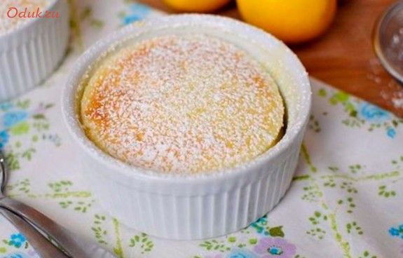 кекс-пудинг, лимонным, соком