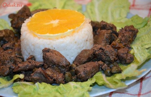 куриная, печень, каперсами