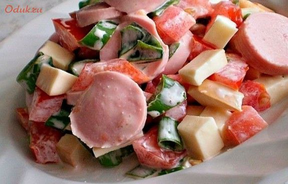 салат, баварский, сосисками салат, баварский, сосисками