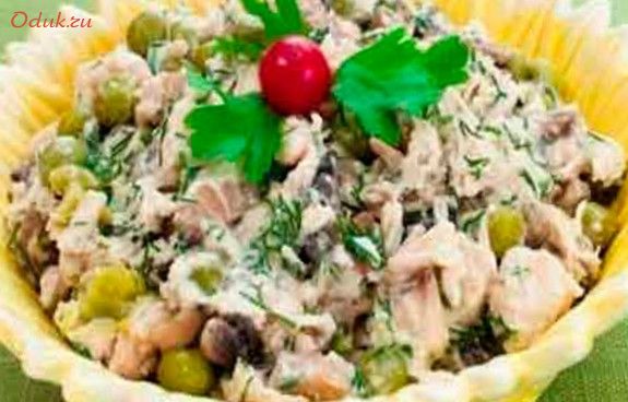 салат, грибами