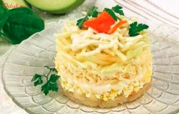 слоеный, салат, репчатого слоеный, салат, репчатого