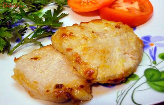 свинина, сыром, запеченная