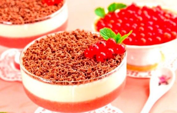 десерт-желе, красной