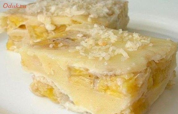 легкий, банановый, пудинг