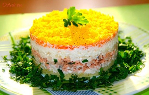 салат, мимоза, классический