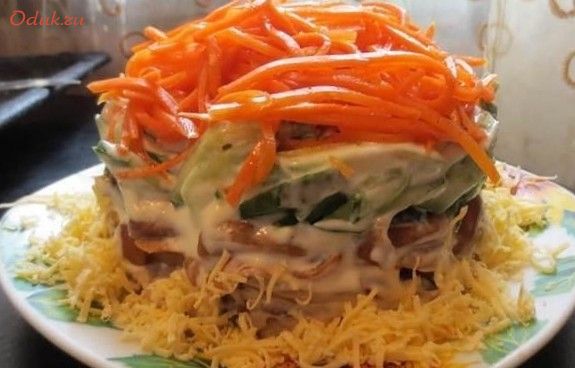 салат, опятами