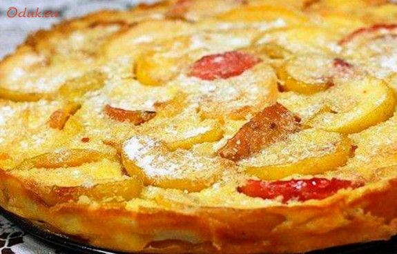 сладкий, омлет, яблоками