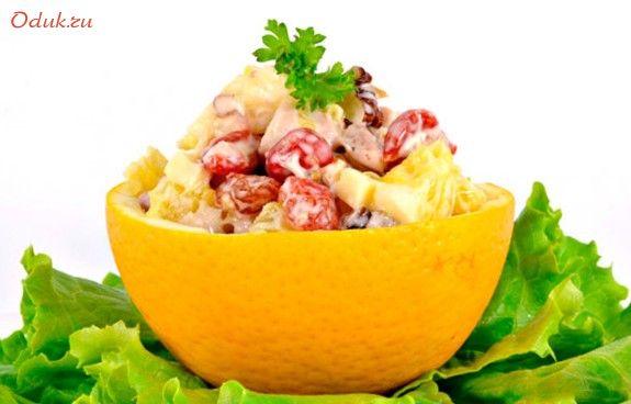 куриный, салат, вишня