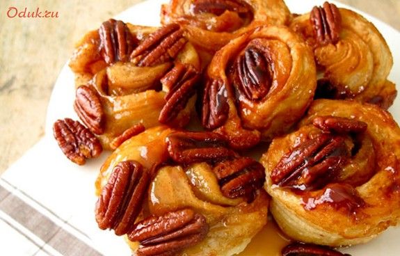 медовые, булочки, орехами, жир