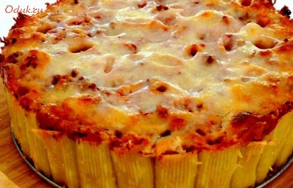 паста-пирог, мясным