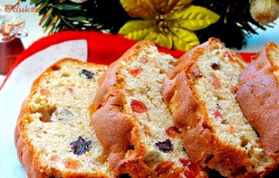 рождественский, пирог, орехами, вишня