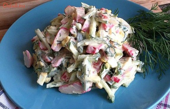 салат, дачный, крабовыми