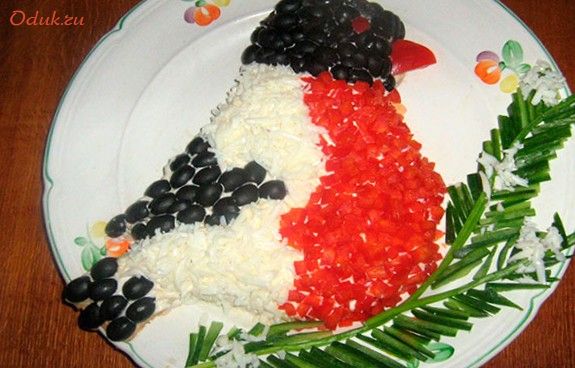 салат, снегирь