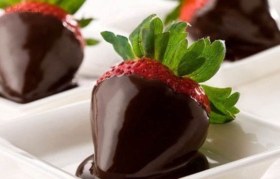 десерт, шоколад, клубникой