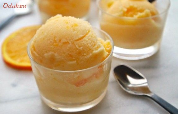 мандариновое, мороженое, молоке