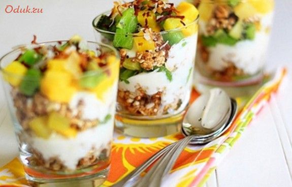 нежное, парфе, ананасом, киви нежное, парфе, ананасом, киви