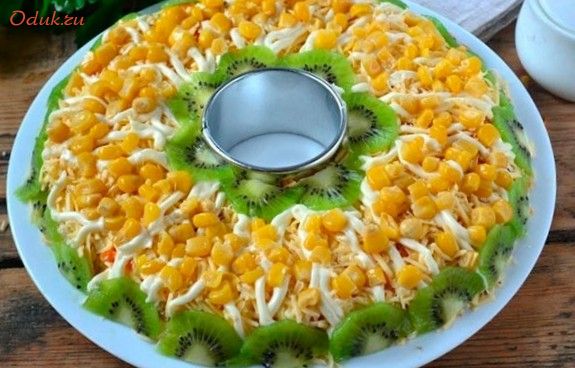 салат, новогодний, кукурузой